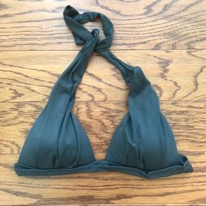 J Crew tie-back halter bikini top grey M